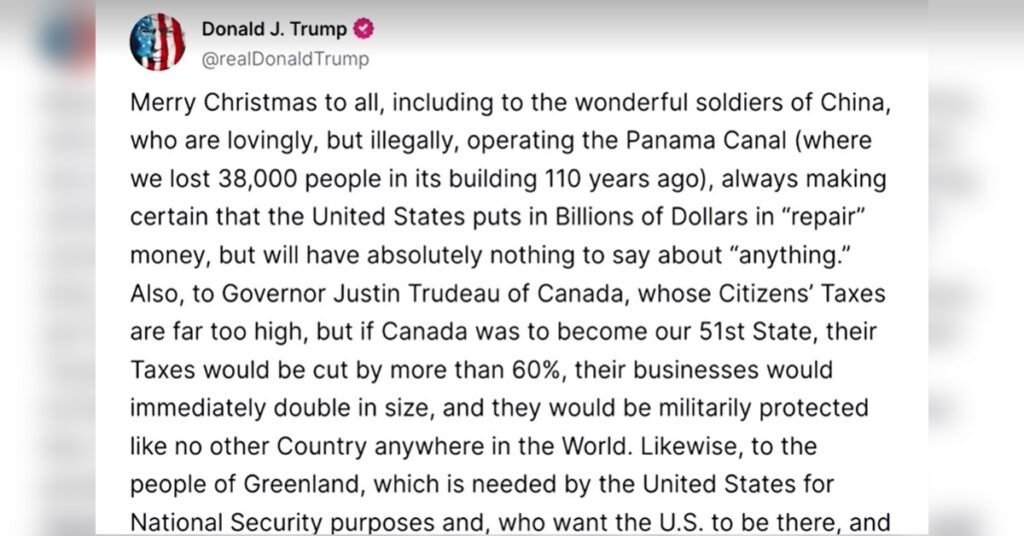 Trump shares politically focused Christmas message