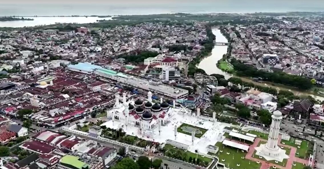 aerial view of Banda Aceh