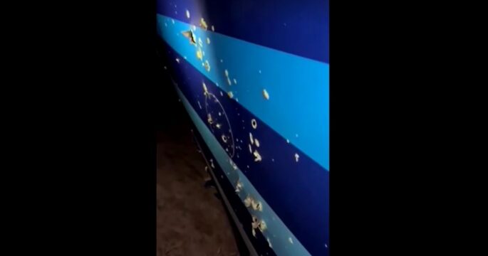 holes on debris of Azerbaijan Airlines plane