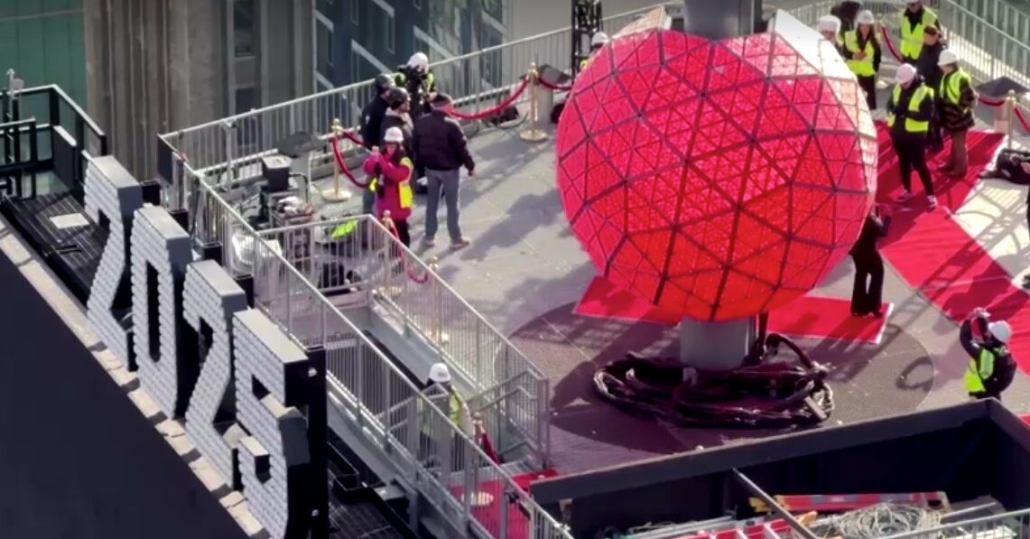 install new crystals on Times Square's New Year's Eve Ball