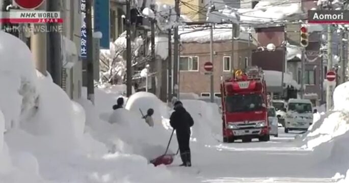 snow in Aomori, Japan