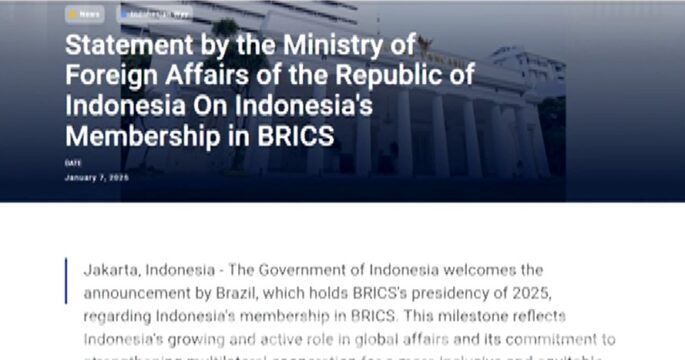 Indonesia welcomes on full membership of BRICS