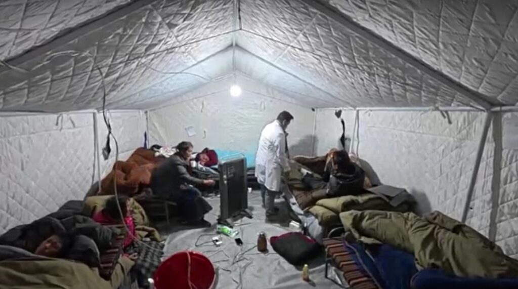 tent for survivors from earthquake in Tibet