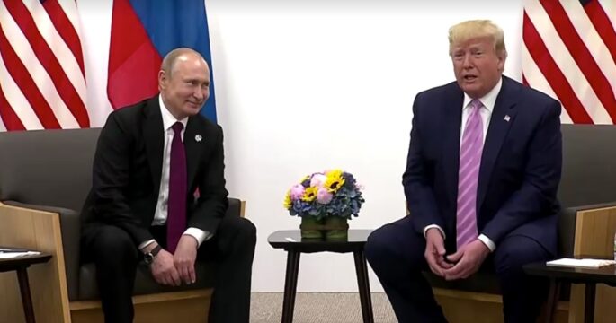 President Donald Trump meets President Vladimir Putin in Osaka, Japan 2019