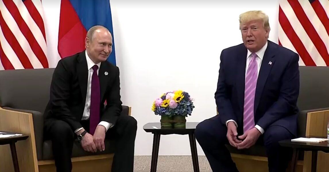 President Donald Trump meets President Vladimir Putin in Osaka, Japan 2019