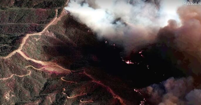 Satellite images show Palisades Fire