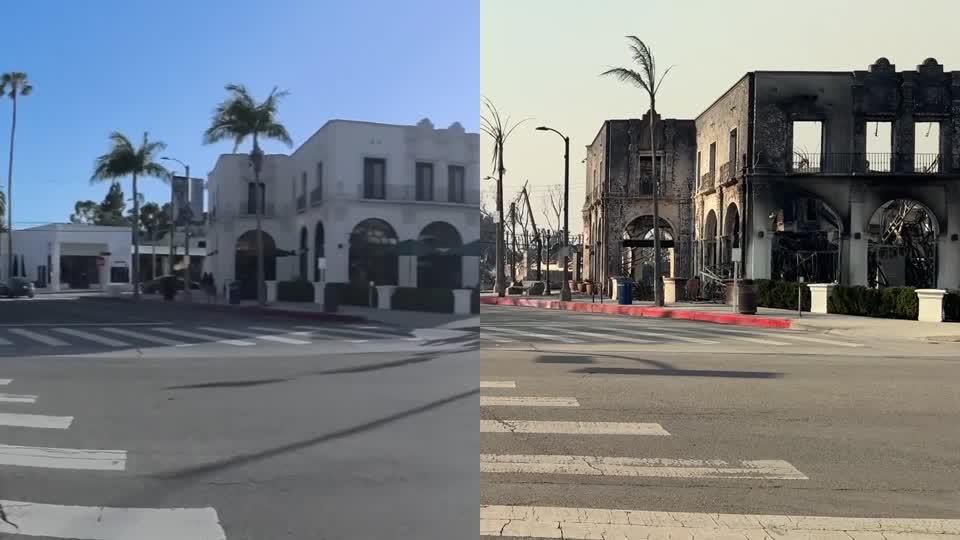 BEFORE AND AFTER: Recreation of walking tour video shows destruction of Pacific Palisades