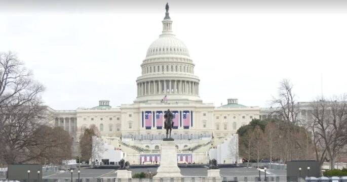 Inauguration Day event prepared outside of The U.S. Capitol