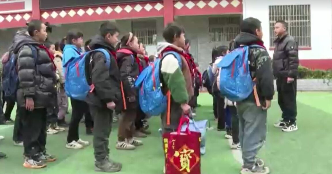 Chinese students in rural school