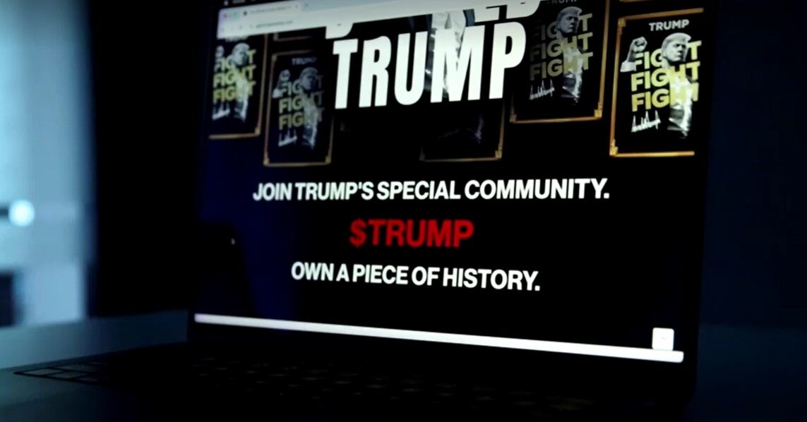 website of Trump's meme coin