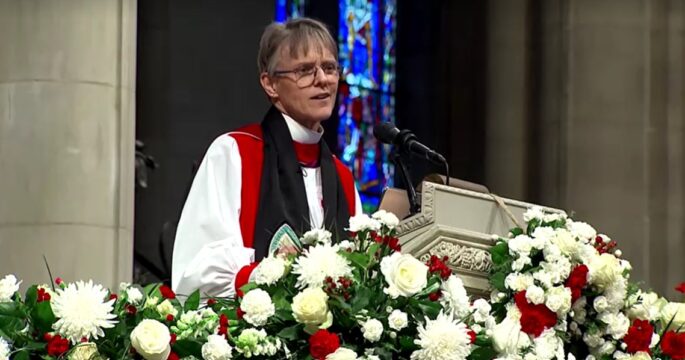 Episcopal bishop gives Trump earful on immigrants and LGBT youth at prayer service