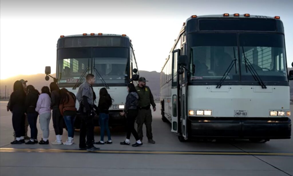 Undocumented migrants boarded onto U.S. military planes for deportation flights