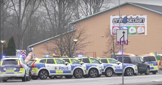 Swedish police cordon off shooting scene after attack