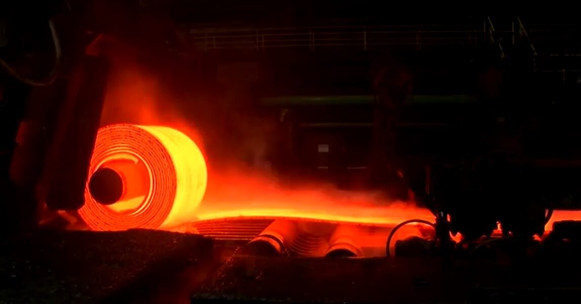 steel in heating process