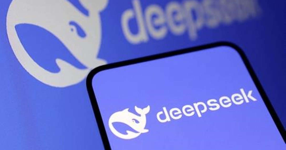 logo of DeepSeek on phone screen