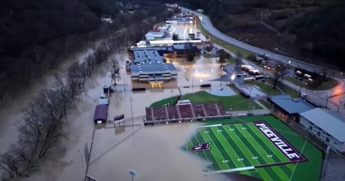 aerial view of flood in Kentucky