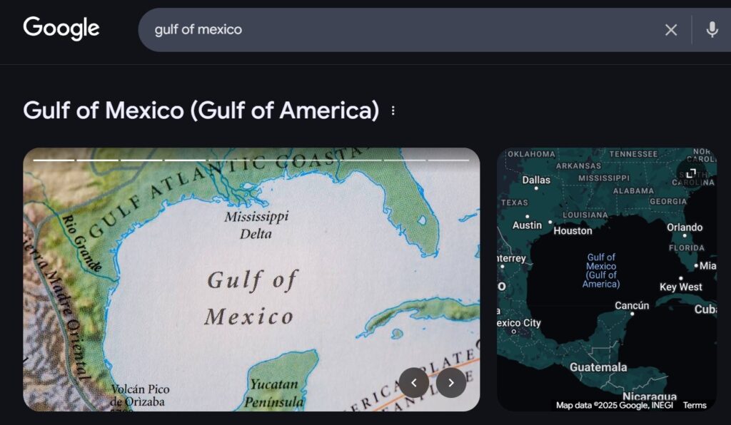 Google searches on Gulf of Mexico