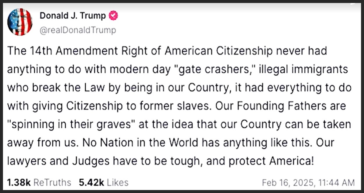 Trump posts on controversial issue of citizenship