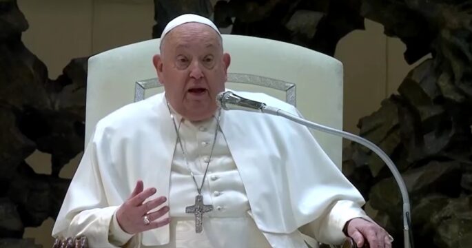 Pope at Vatican on Feb 5, 2025 says have a strong cold