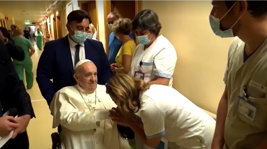 Pope Francis was admitted to a Rome hospital on July 4, 2021 for scheduled surgery on his colon