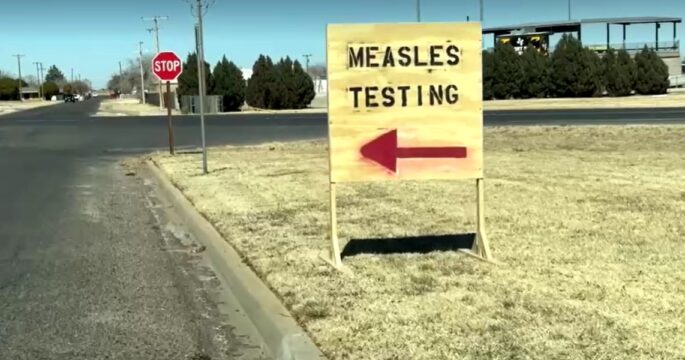 Measle testing sign