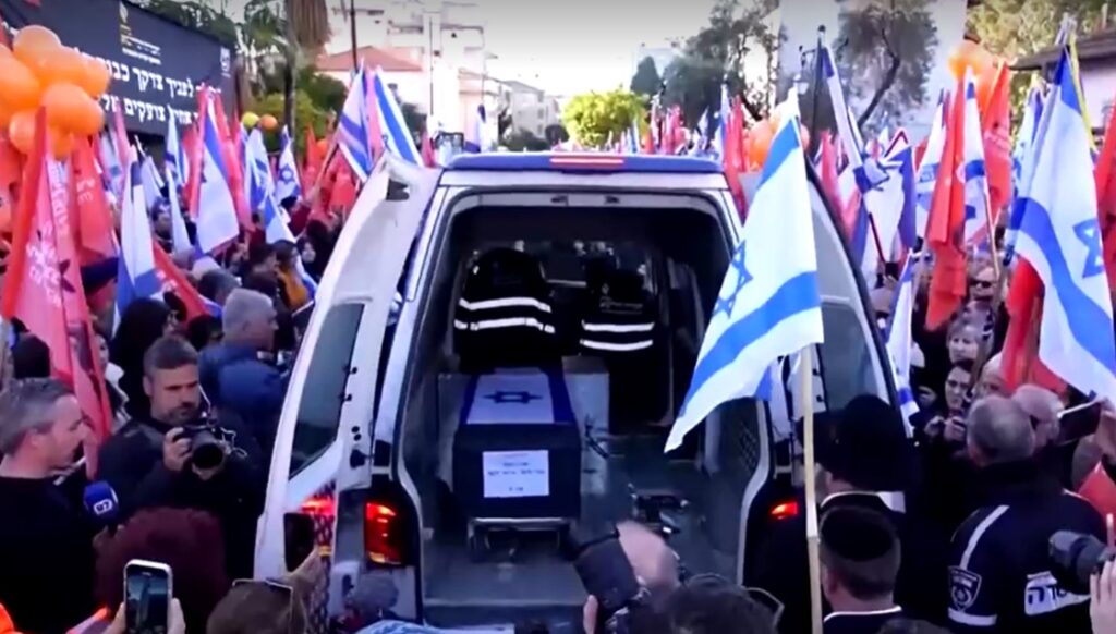 Thousands of Israelis line streets for Bibas family funeral procession