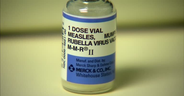 bottle of measles vaccine