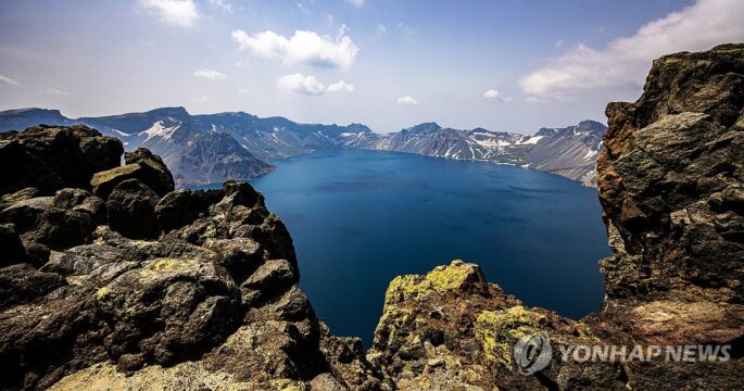 Mount Paektu on the North Korean-Chinese border