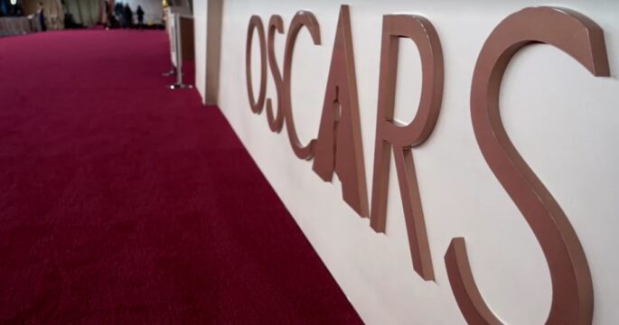 Oscar logo on floor