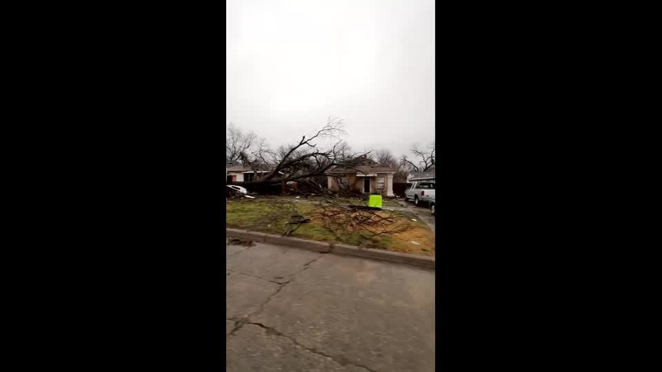 Tornado leaves trail of debris, damage in Oklahoma's Ada