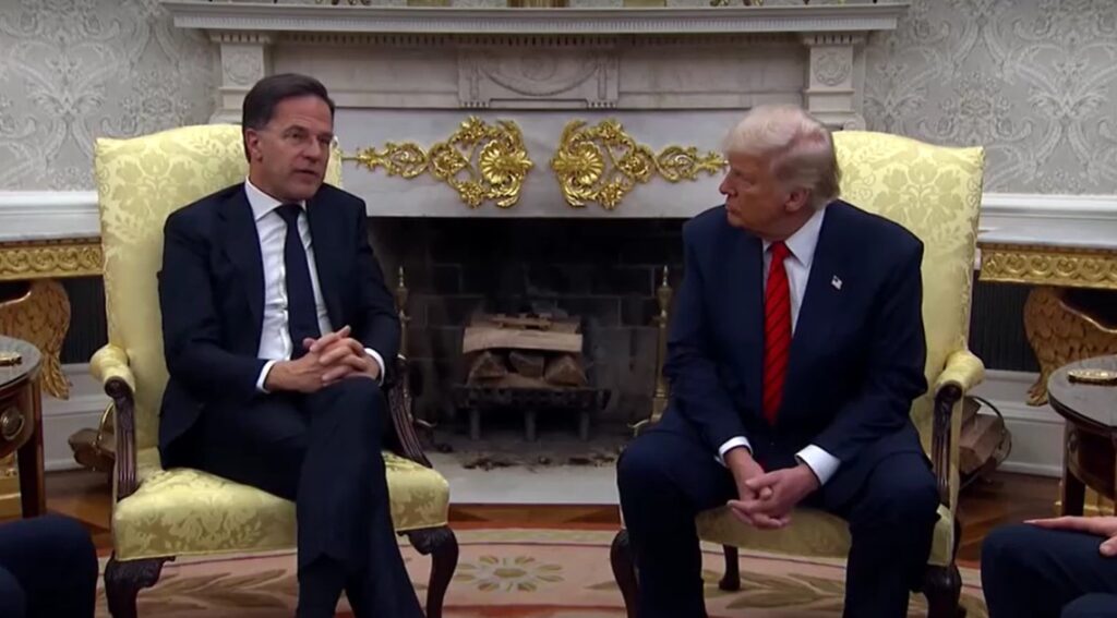 Trump in the meeting with NATO Secretary-General Mark Rutte in the Oval Office Mar 13,2025