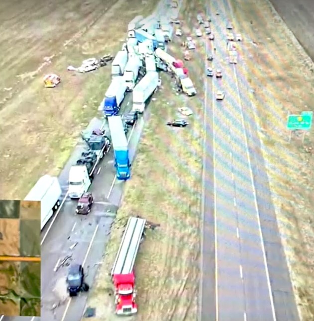 massive pileup involving more than 70 vehicles on Kansas highway