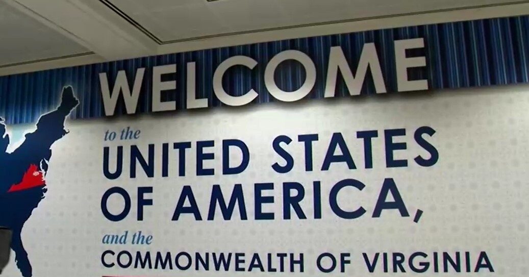 Sign of welcome to the U.S.