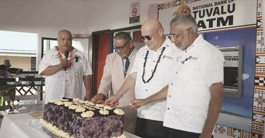 Tuvalu PM opens country's first ATMs