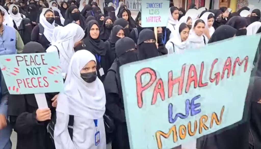 Protest against violence in Kashmir