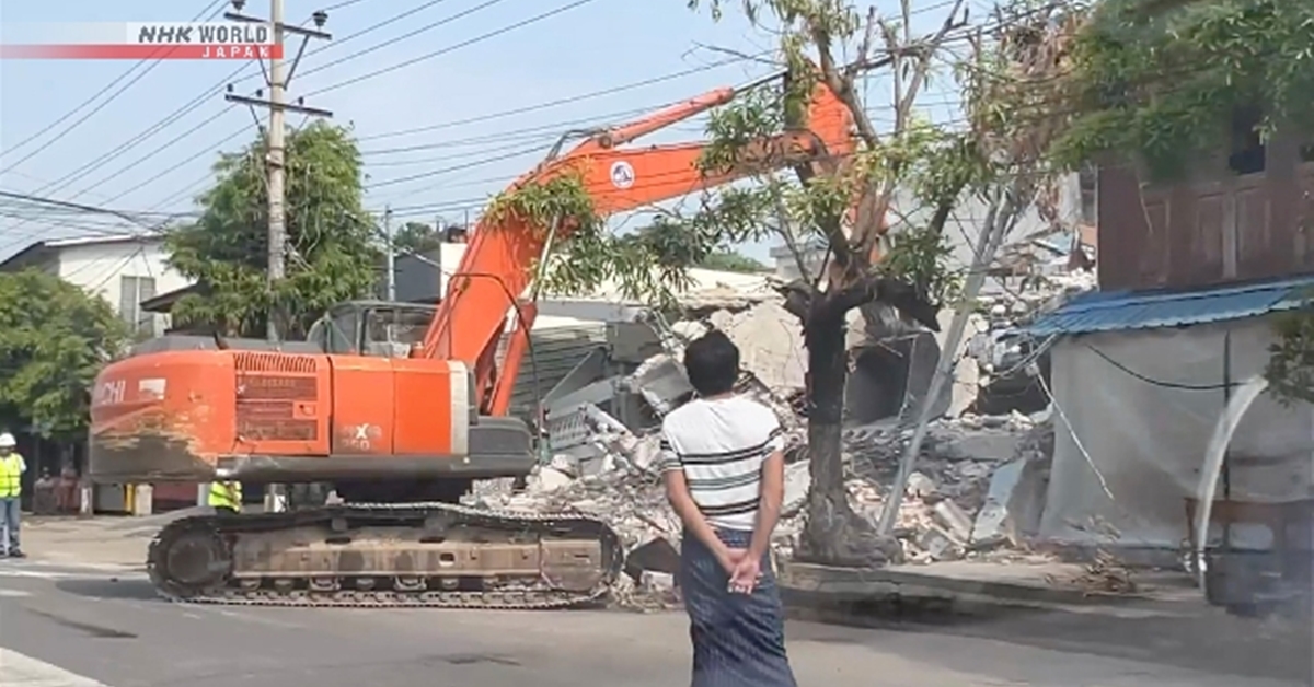 aftermath of earthquake in Myanmar