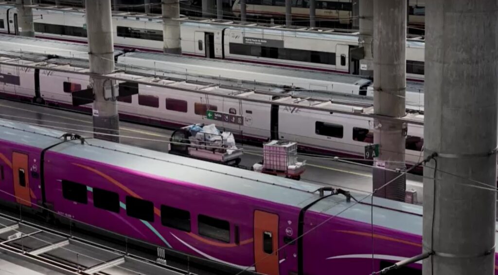 trains stop at station in Madrid from power outage