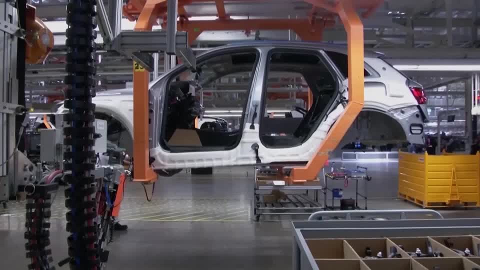 car in assembly plant