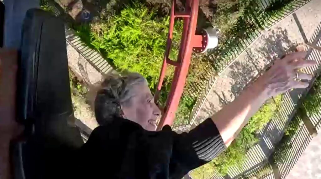 German granny Ursel rides roller coaster to ease backpain