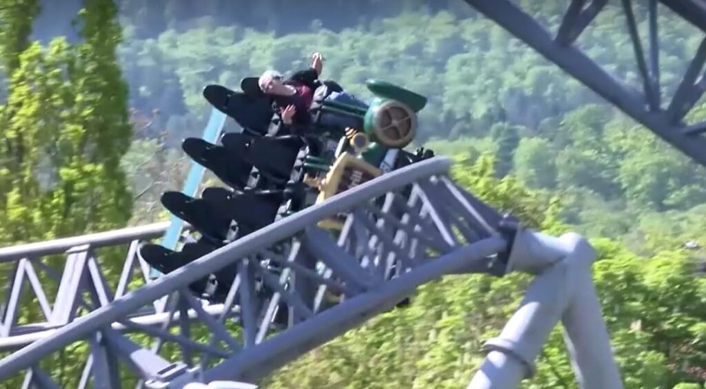 German granny Ursel rides roller coaster to ease backpain
