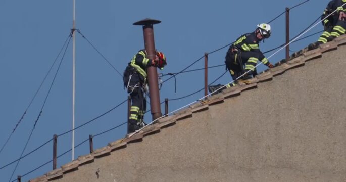 Chimney erected on top of Sistine Chapel ahead of conclave