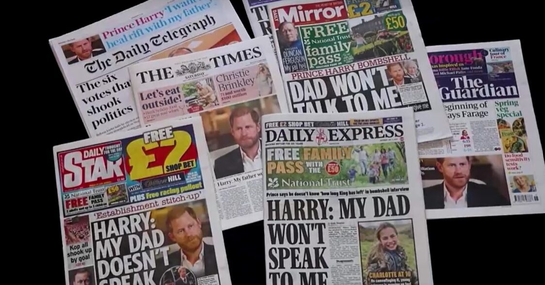 'Dad won't talk to me' - UK newspapers on Harry's hopes for Royal reconciliation