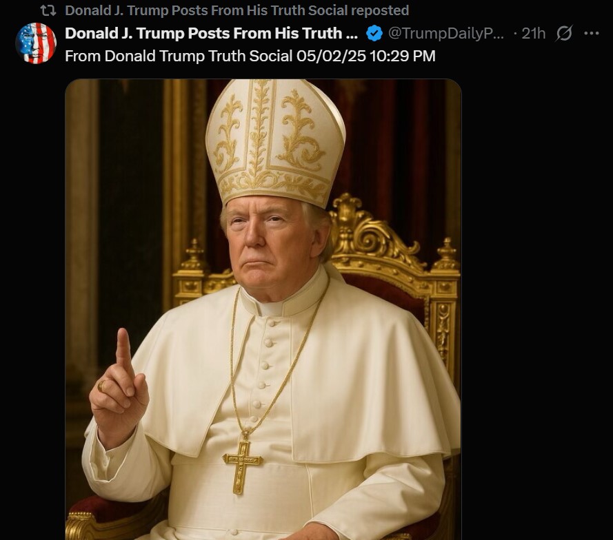 Trump's X account reposts from Trump's Truth Social