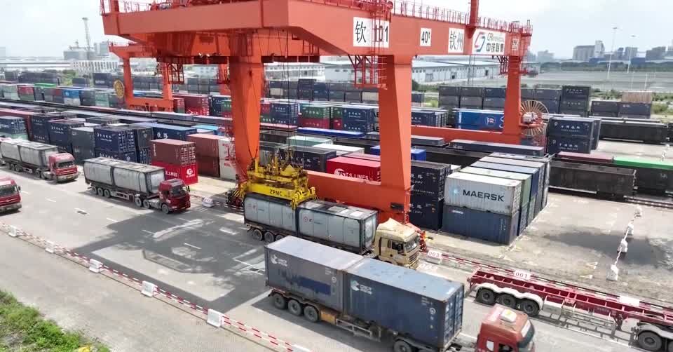 Containers at port in China