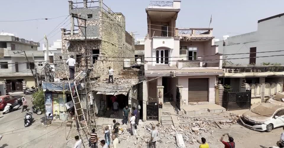Destruction in Indian-administered Jammu following Pakistan military operation