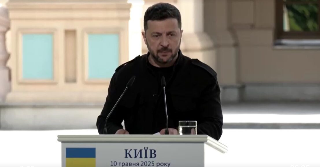 Ukraine's Zelensky at press conference in Kyiv