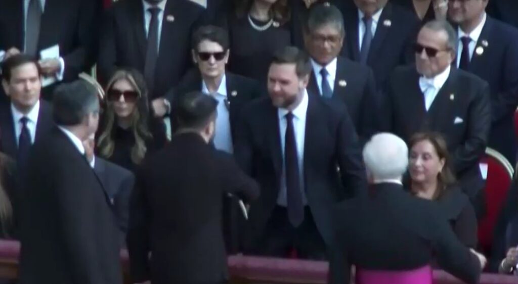 JD Vance shake hands with Zelenskiy at Pope Leo's inaugural mass