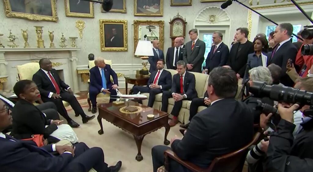 Trump meets South Africa President in Oval Office with media's present
