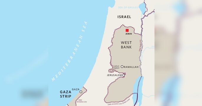 map of Jenin in West Bank