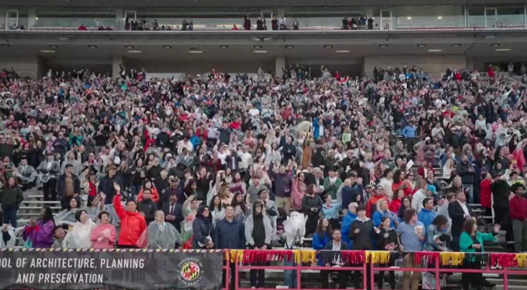 families and friends attend University of Maryland commencement